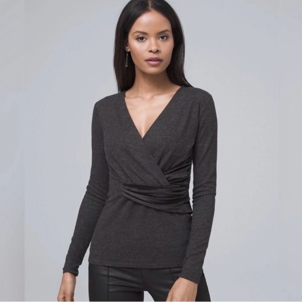 WHBM Surplice Top with Velvet at Waist Size XS